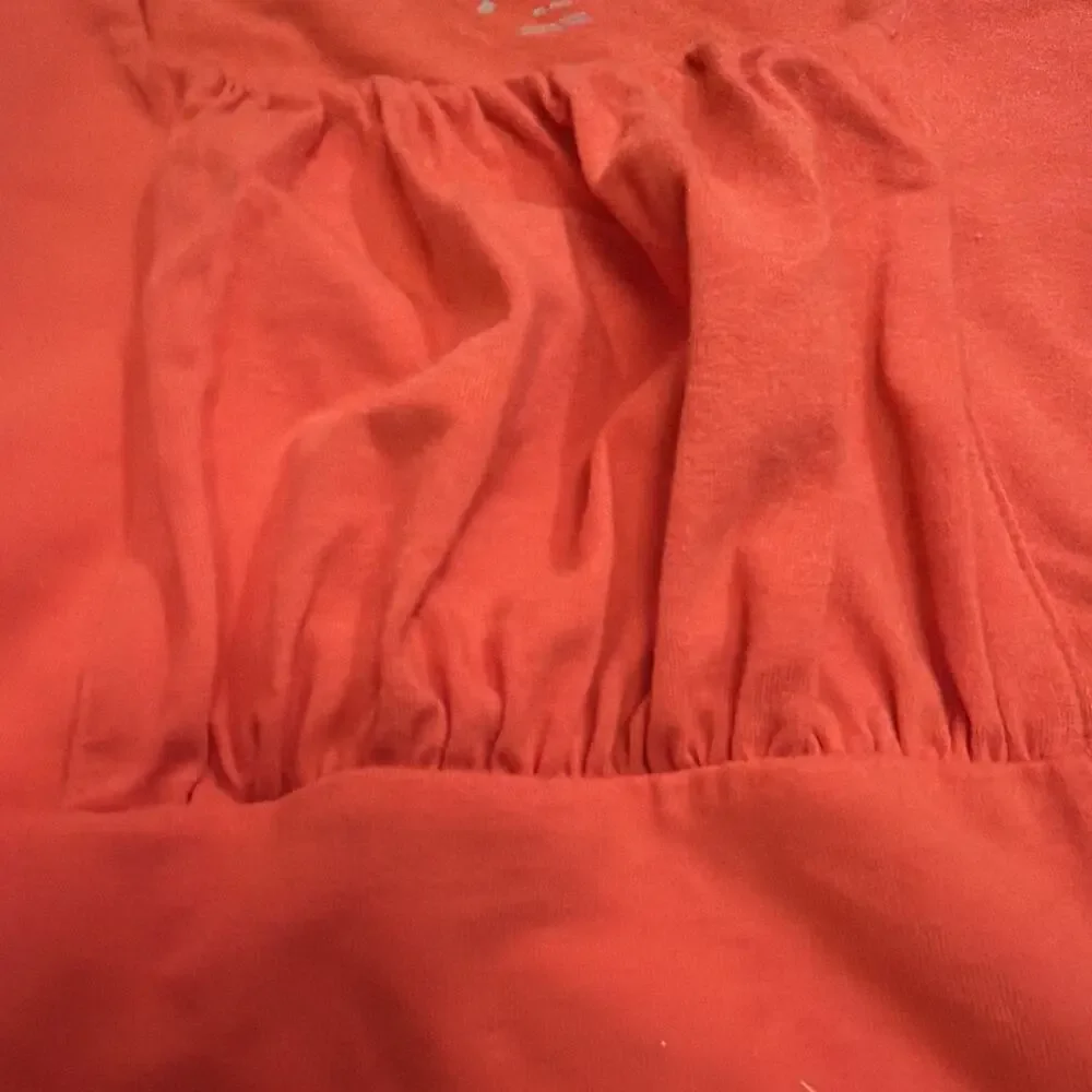 Art Class Round Neck Ruffled Front Short Sleeve Orange Girls 14 XL. NWT